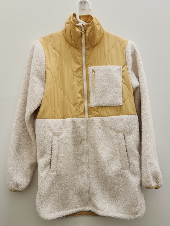 Reitmans Jackets & Blazers - Reitmans Cream and Mustard Quilted Sherpa Jacket
